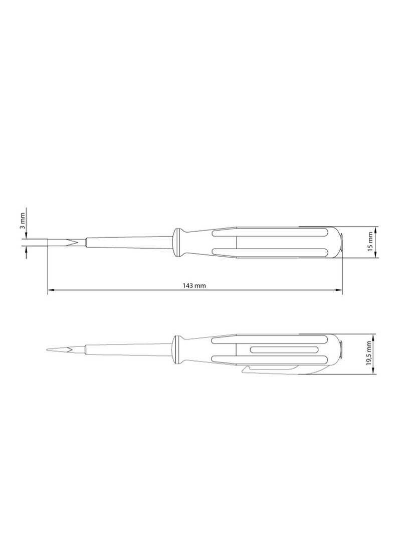 TRAMONTINA MASTER Test Wrench with Flat Tip 1/8x3" in Special Steel, Made In Brazil 41900110 - Image 2